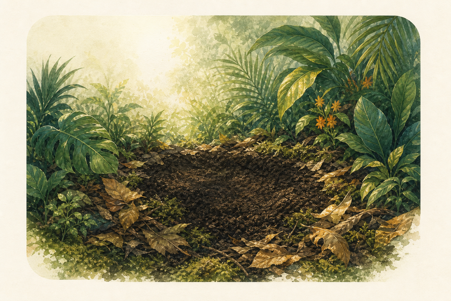 土壌を表す植物のイラスト