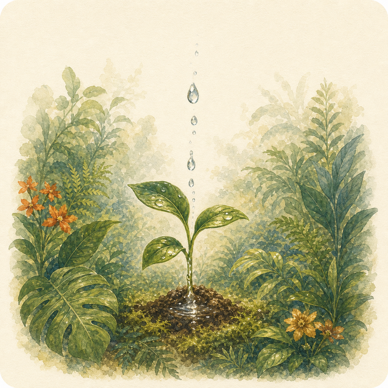 水を表す植物のイラスト